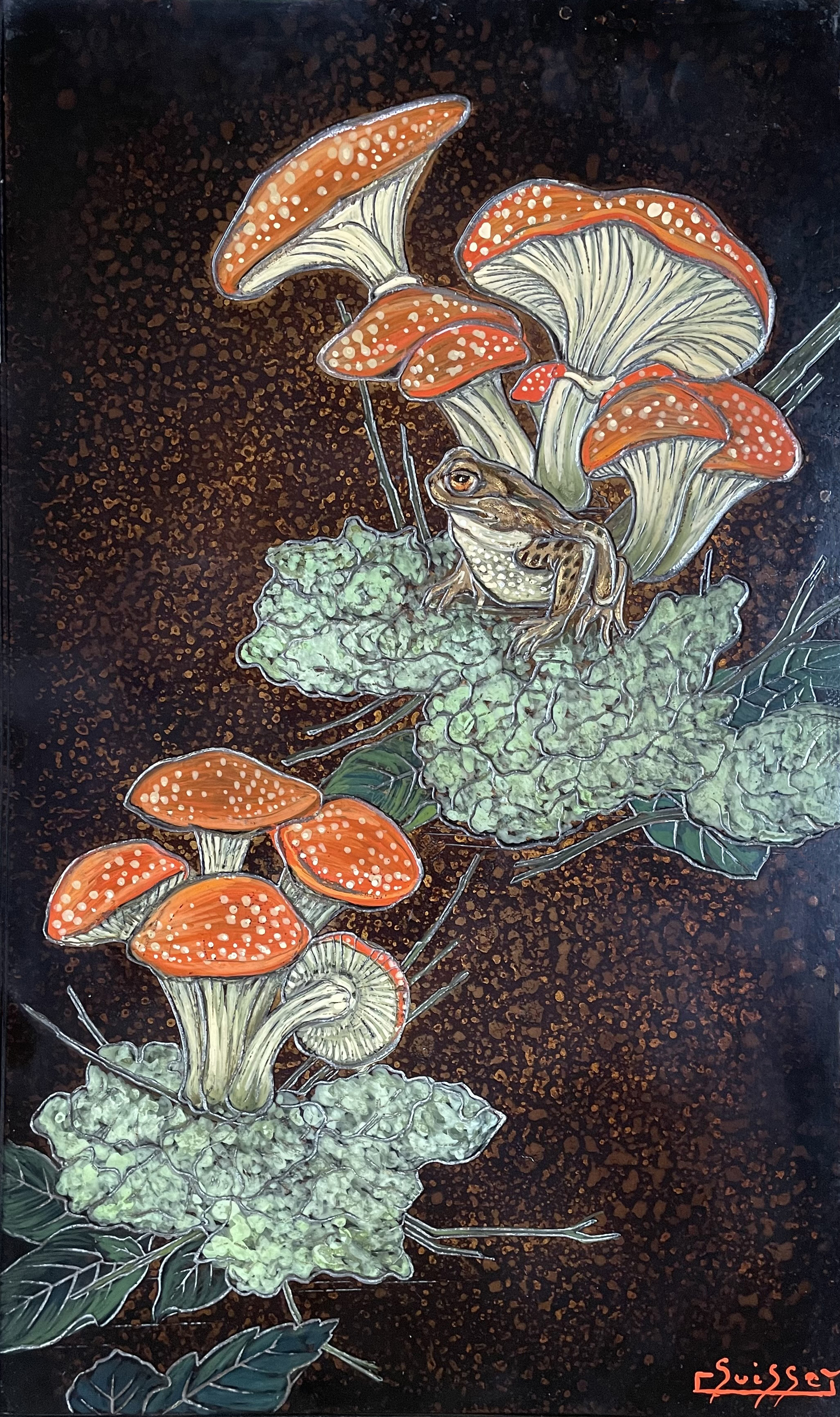 Crapaud mousse et anamites phalloides. 1931.